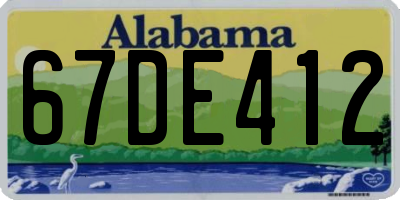 AL license plate 67DE412