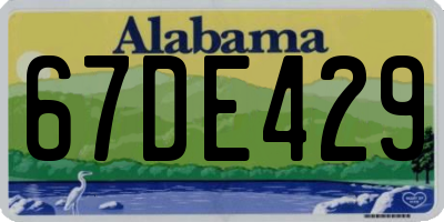 AL license plate 67DE429