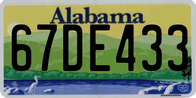 AL license plate 67DE433