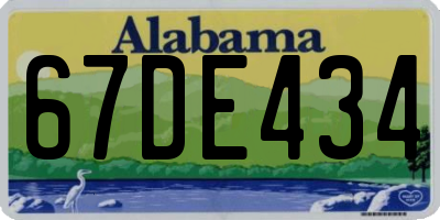 AL license plate 67DE434