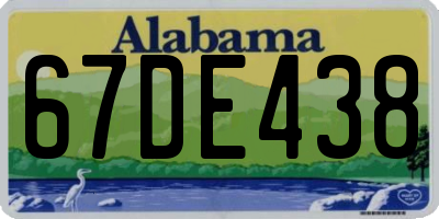 AL license plate 67DE438