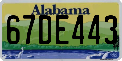 AL license plate 67DE443