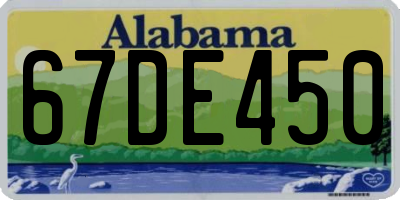 AL license plate 67DE450