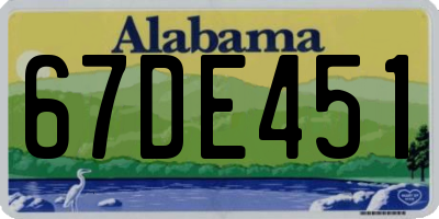 AL license plate 67DE451