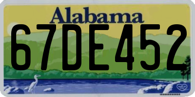 AL license plate 67DE452