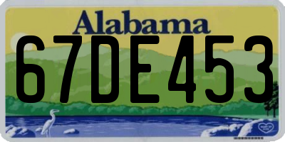 AL license plate 67DE453