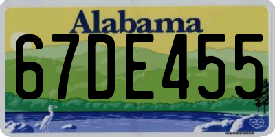AL license plate 67DE455