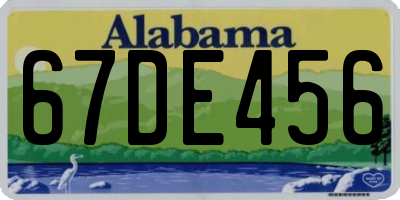 AL license plate 67DE456