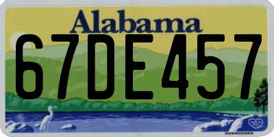 AL license plate 67DE457