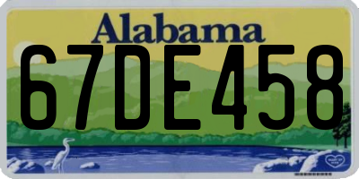 AL license plate 67DE458