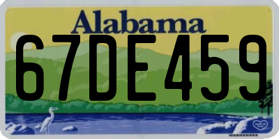 AL license plate 67DE459