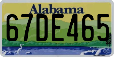 AL license plate 67DE465