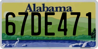 AL license plate 67DE471