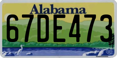 AL license plate 67DE473