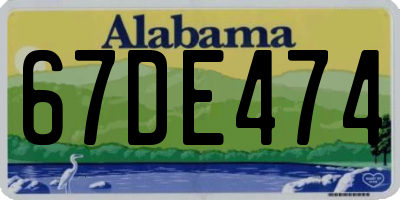 AL license plate 67DE474