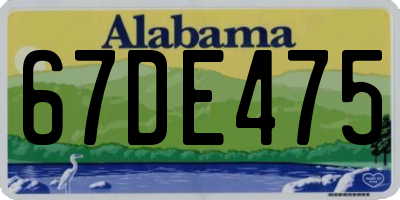AL license plate 67DE475