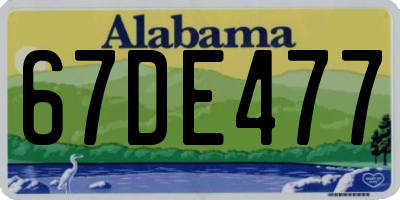 AL license plate 67DE477