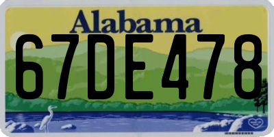 AL license plate 67DE478