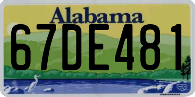 AL license plate 67DE481