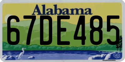 AL license plate 67DE485