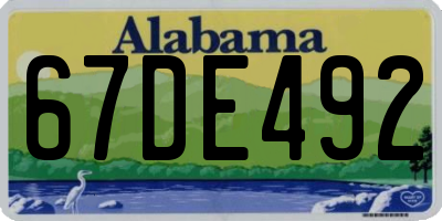 AL license plate 67DE492