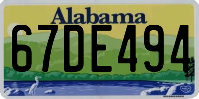 AL license plate 67DE494