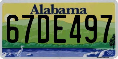 AL license plate 67DE497