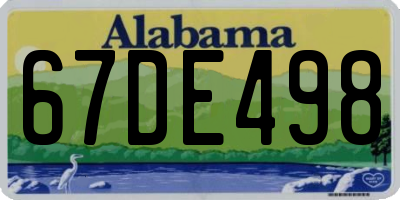 AL license plate 67DE498