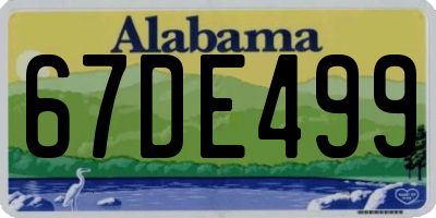 AL license plate 67DE499