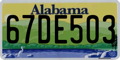 AL license plate 67DE503