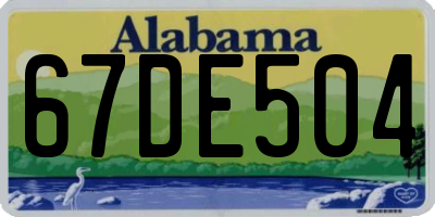 AL license plate 67DE504