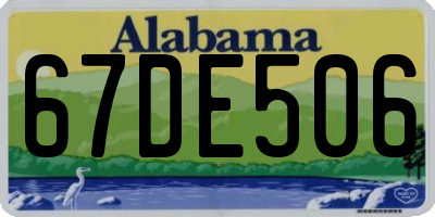 AL license plate 67DE506