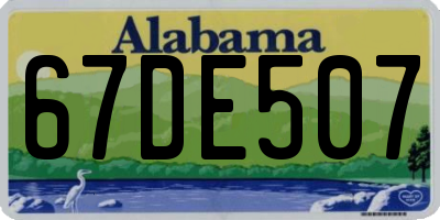 AL license plate 67DE507