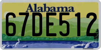 AL license plate 67DE512