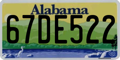 AL license plate 67DE522