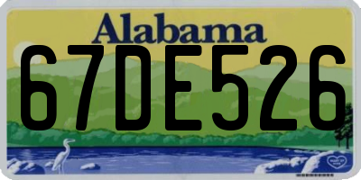 AL license plate 67DE526