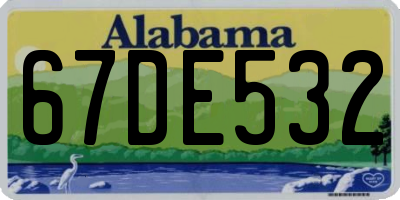 AL license plate 67DE532
