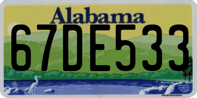AL license plate 67DE533