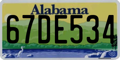 AL license plate 67DE534