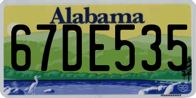 AL license plate 67DE535