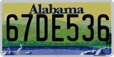 AL license plate 67DE536