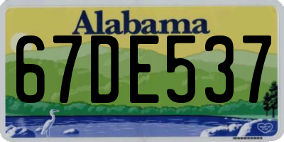 AL license plate 67DE537