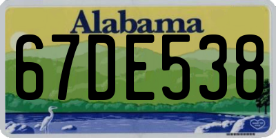 AL license plate 67DE538