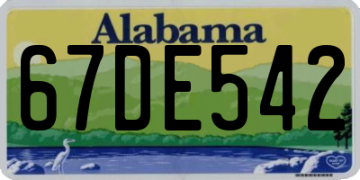 AL license plate 67DE542
