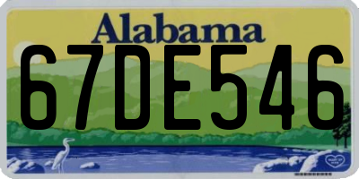 AL license plate 67DE546