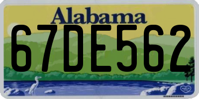 AL license plate 67DE562
