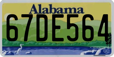 AL license plate 67DE564