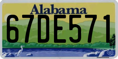 AL license plate 67DE571