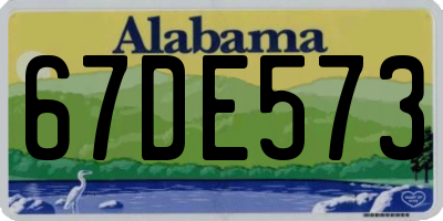 AL license plate 67DE573