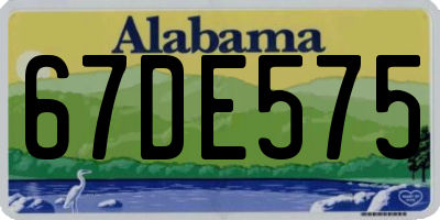 AL license plate 67DE575